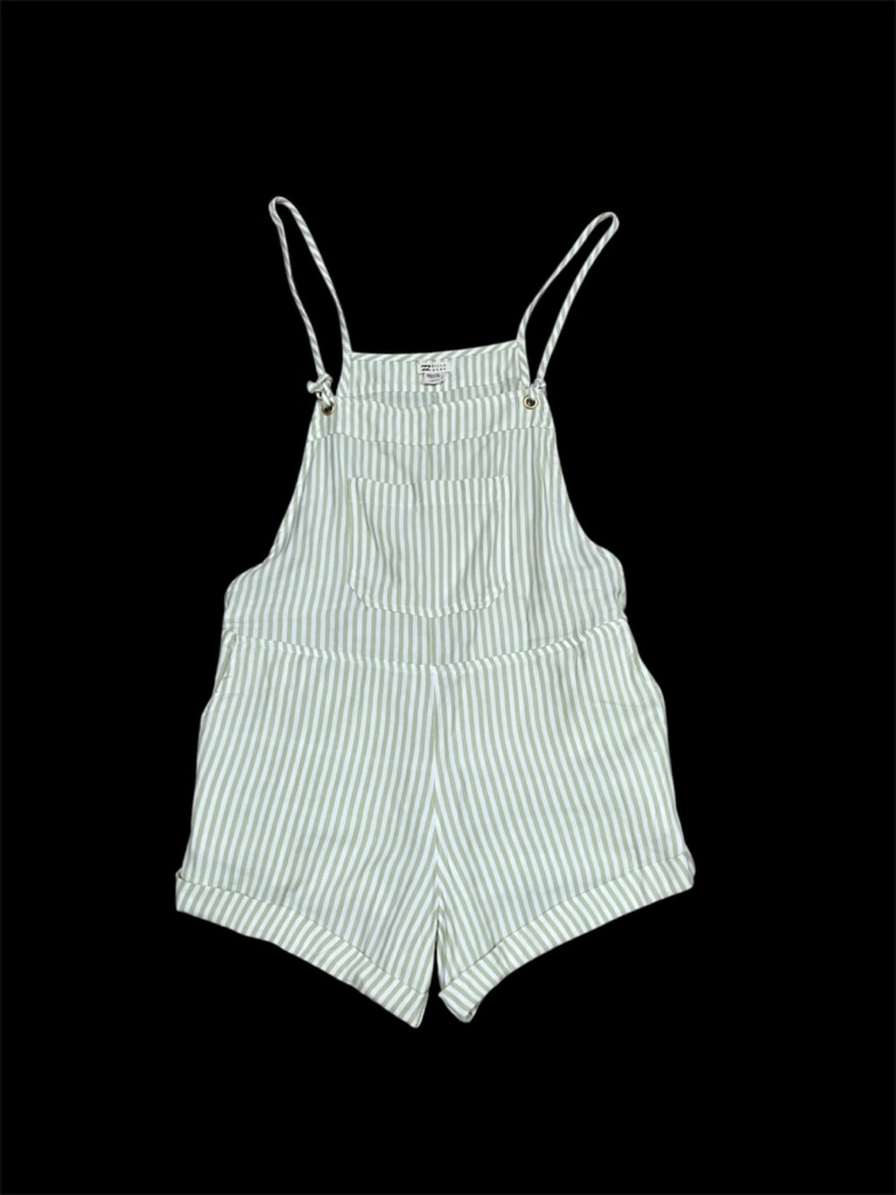 Billabong Light Green and White Striped Short Overalls - Picture 8 of 13